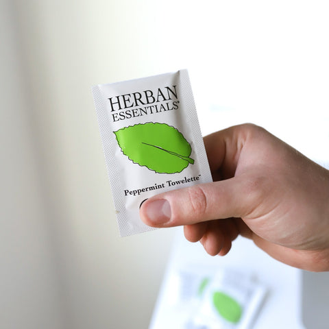 herban essentials peppermint wipe